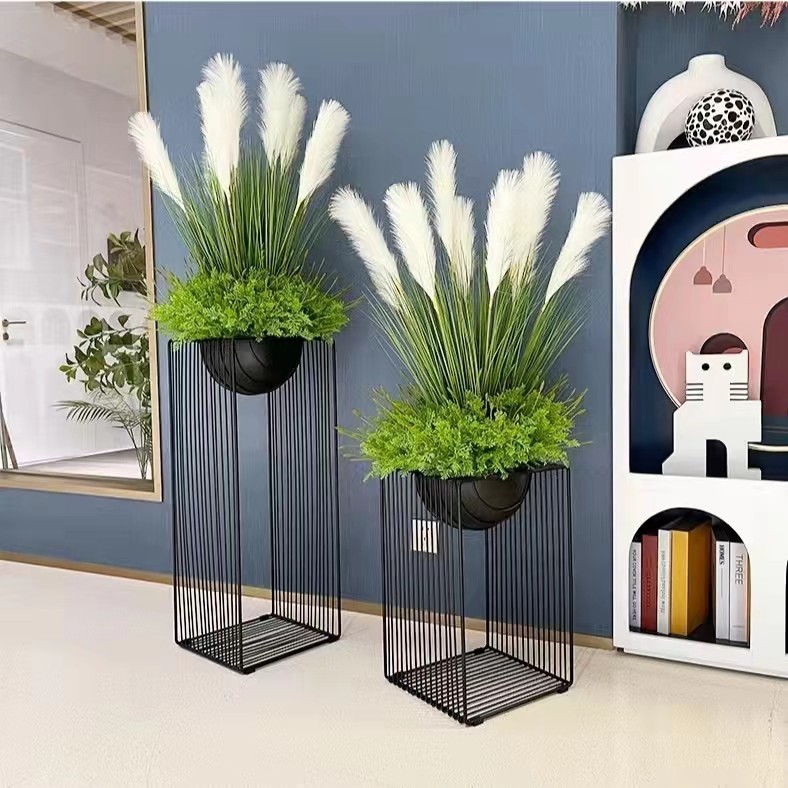 海石室内轻奢花架子落地式现代装饰阳台绿萝盆栽架简约铁艺盆景架