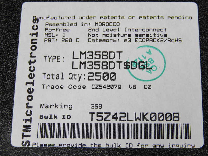 LM358DT ST进口原装 假一赔十 双路运算放大器 贴片SOP8