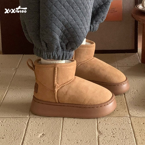 细细条复古户外防滑雪地靴女