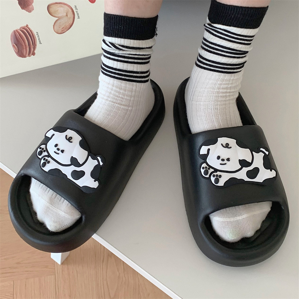 细细条 黑白小狗可爱ins居家室内拖鞋男女夏防滑EVA软底洗澡凉拖,居家布艺,居家凉拖/凉鞋,淘宝优惠券,粉丝福利购,淘宝优惠卷