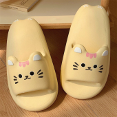 女士外穿防滑厚底踩屎感eva小猫咪拖鞋 凉拖鞋 软萌可爱夏季 细细条