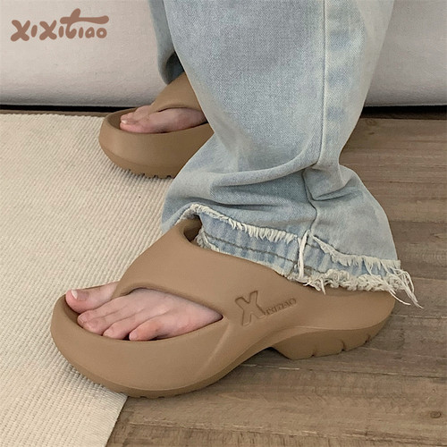 细细条网红ins潮增高女士人字拖