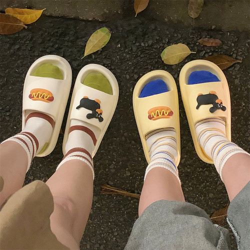 细细条EVA踩屎感卡通小狗拖鞋