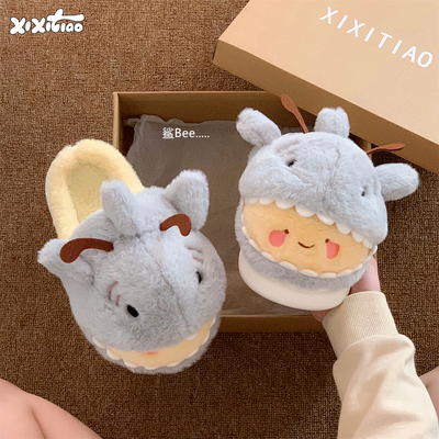 细细条鲨bee新款情侣毛毛鞋