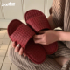 细细条 eva日系抗菌防滑防臭情侣凉拖鞋 红色喜庆夏季 男女居家拖鞋