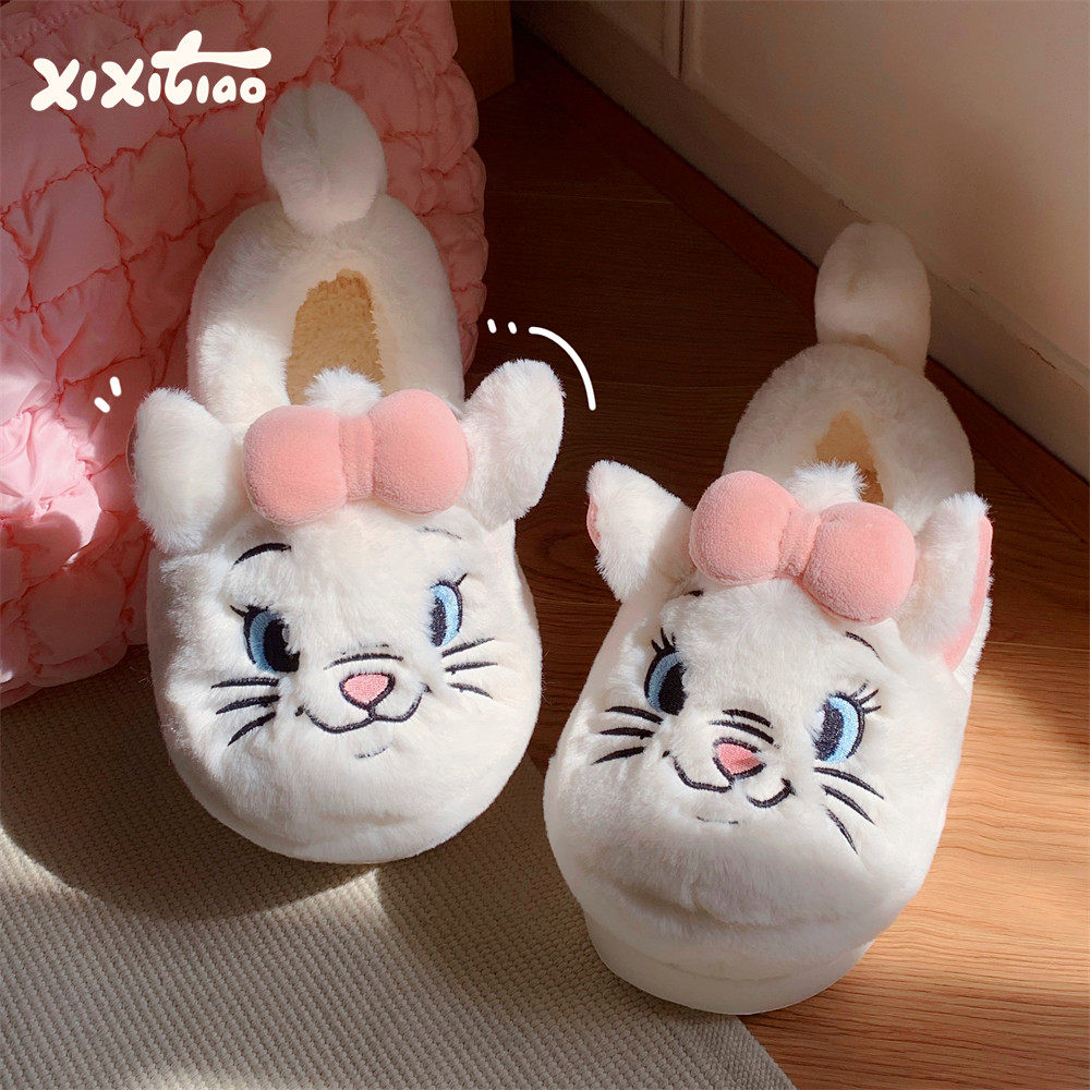 细细条 迪士尼Marie联名棉拖鞋冬季少女心可爱小猫保暖包跟月子鞋,居家布艺,居家棉拖/棉鞋,淘宝优惠券,粉丝福利购,淘宝优惠卷