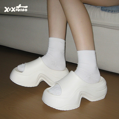 细细条时尚户外矮子乐拖鞋女