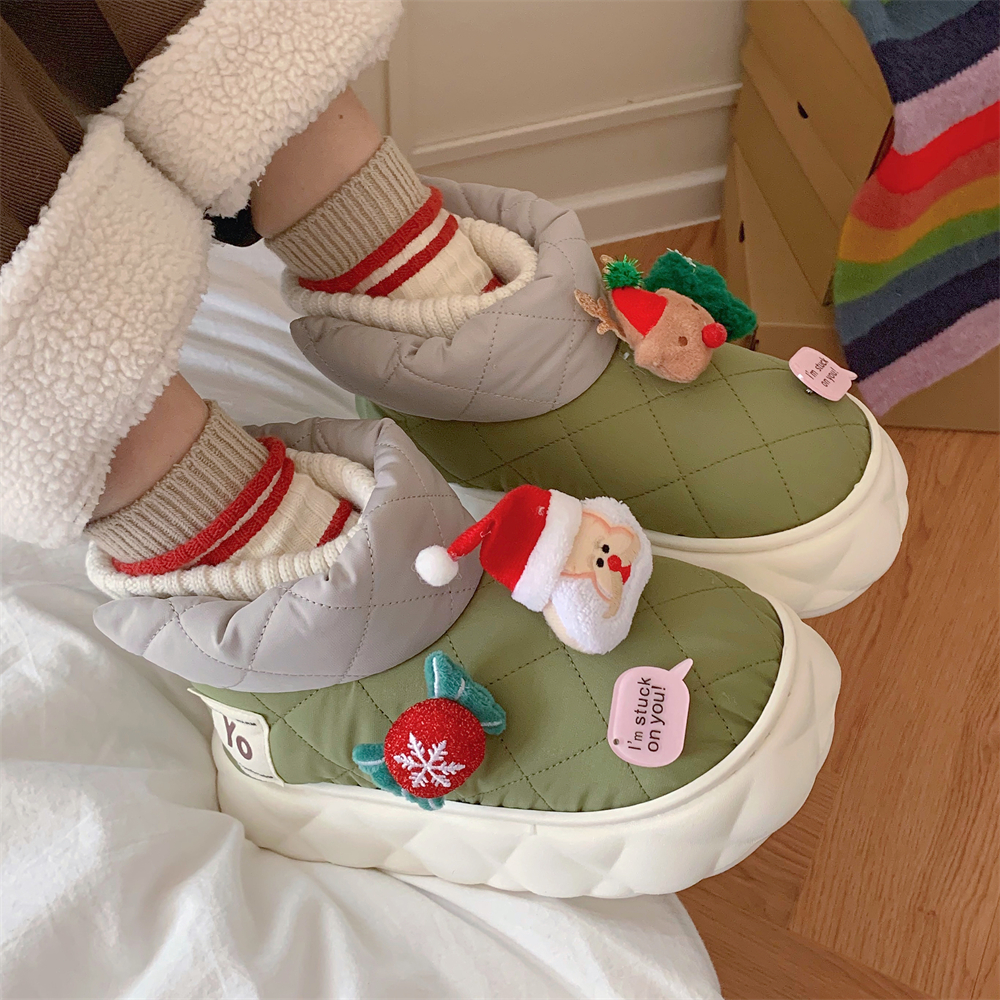 细细条可爱圣诞老人百搭雪地靴