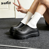 女夏厚底足弓凉拖鞋 韩系百搭厨师鞋 创意星星一脚蹬勃肯鞋 细细条