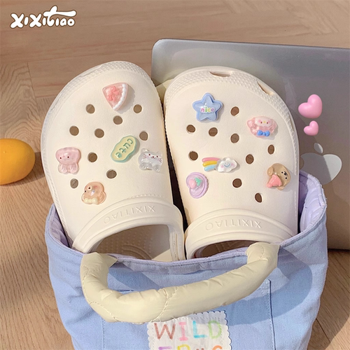 细细条少女心可爱沙滩鞋洞洞鞋