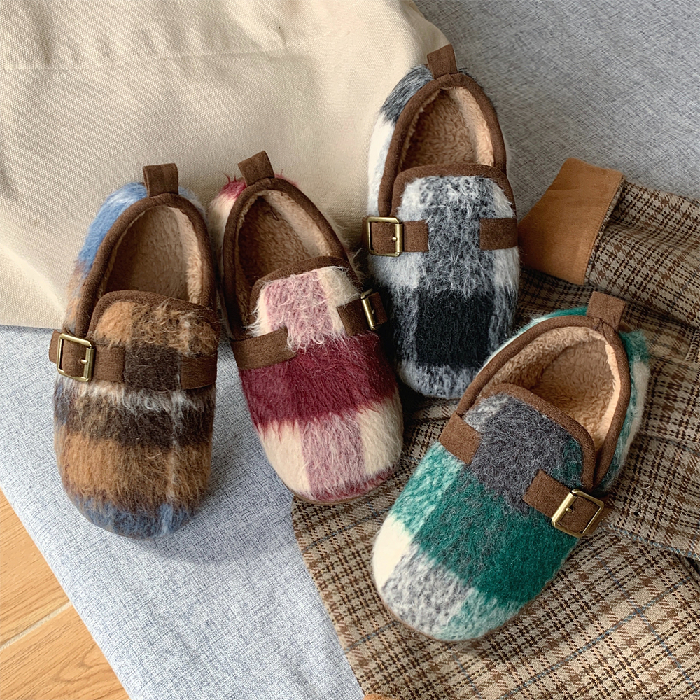 细细条时尚撞色防滑平底勃肯鞋