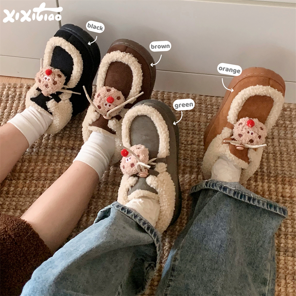 细细条红鼻子曲奇饼干雪地靴