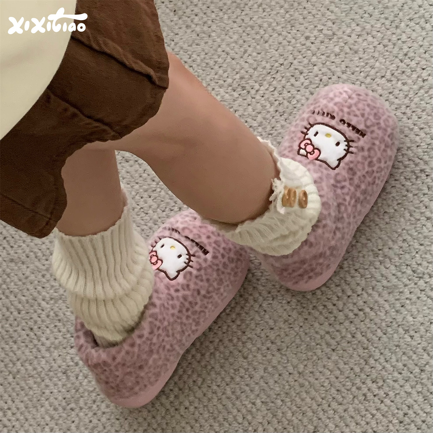 细细条正版HelloKitty猫雪地靴