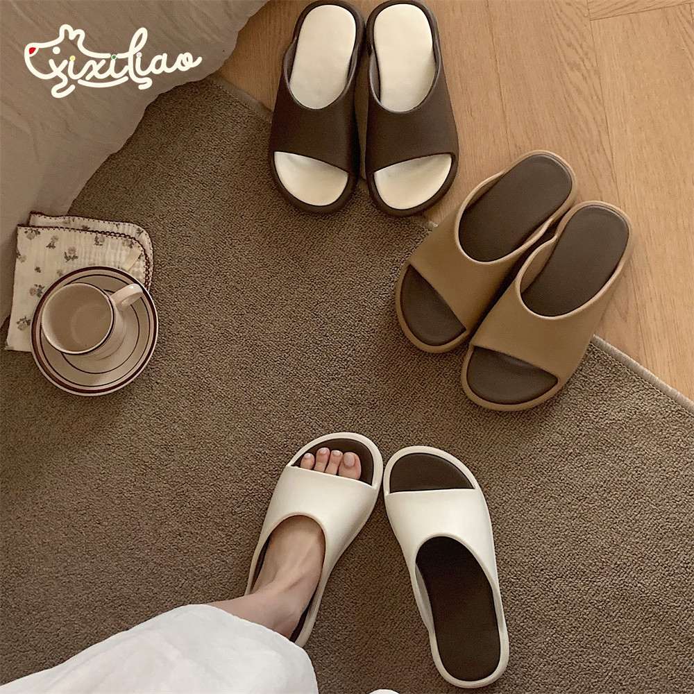 细细条 女士室内外拖鞋夏季休闲软平底复古拼色高级感一字凉拖鞋,女鞋,一字拖,淘宝优惠券,粉丝福利购,淘宝优惠卷