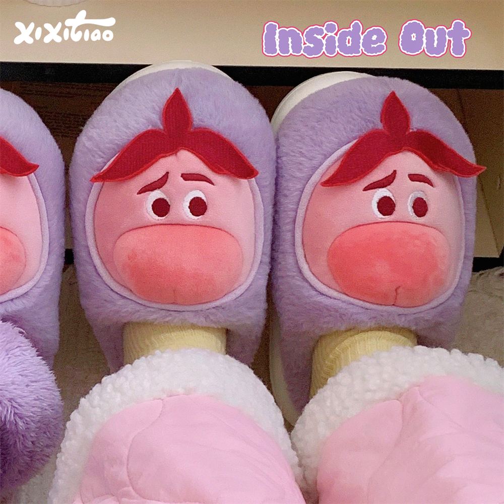 细细条迪士尼尬尬保暖棉拖鞋