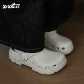 女夏百搭休闲eva防滑两穿沙滩凉鞋 细细条 懒人一脚蹬勃肯包头拖鞋