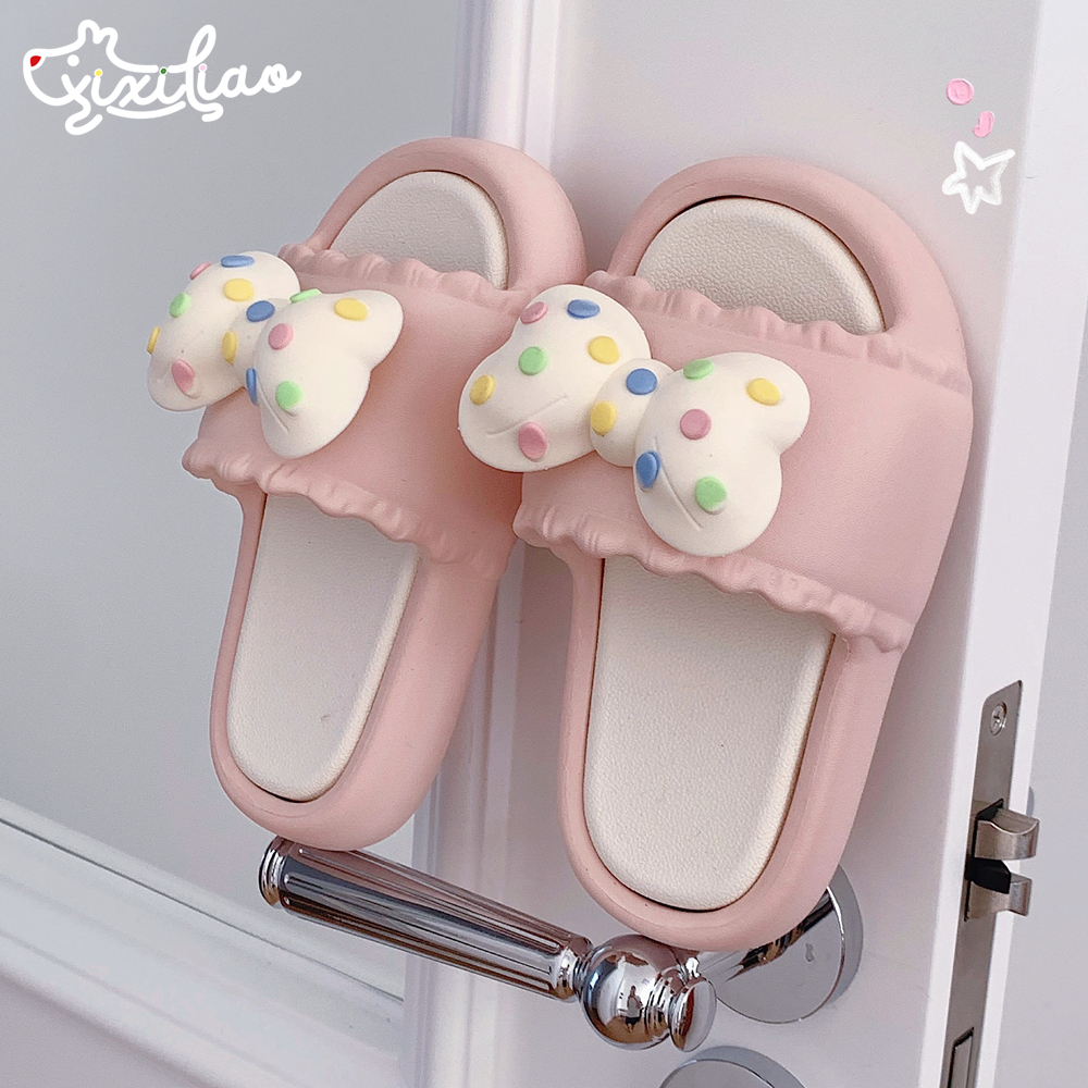 细细条少女心波点儿童凉拖鞋