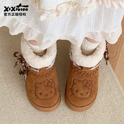 细细条复古HelloKitty雪地靴女冬