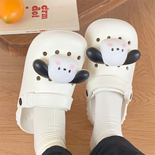 细细条卡通可爱EVA户外洞洞鞋