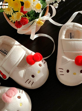 细细条HelloKitty猫玛丽珍棉鞋