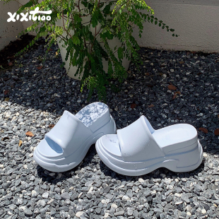 百搭防滑户外沙滩鞋 增高9cm坡跟足弓时尚 女夏 简约风凉拖鞋 细细条