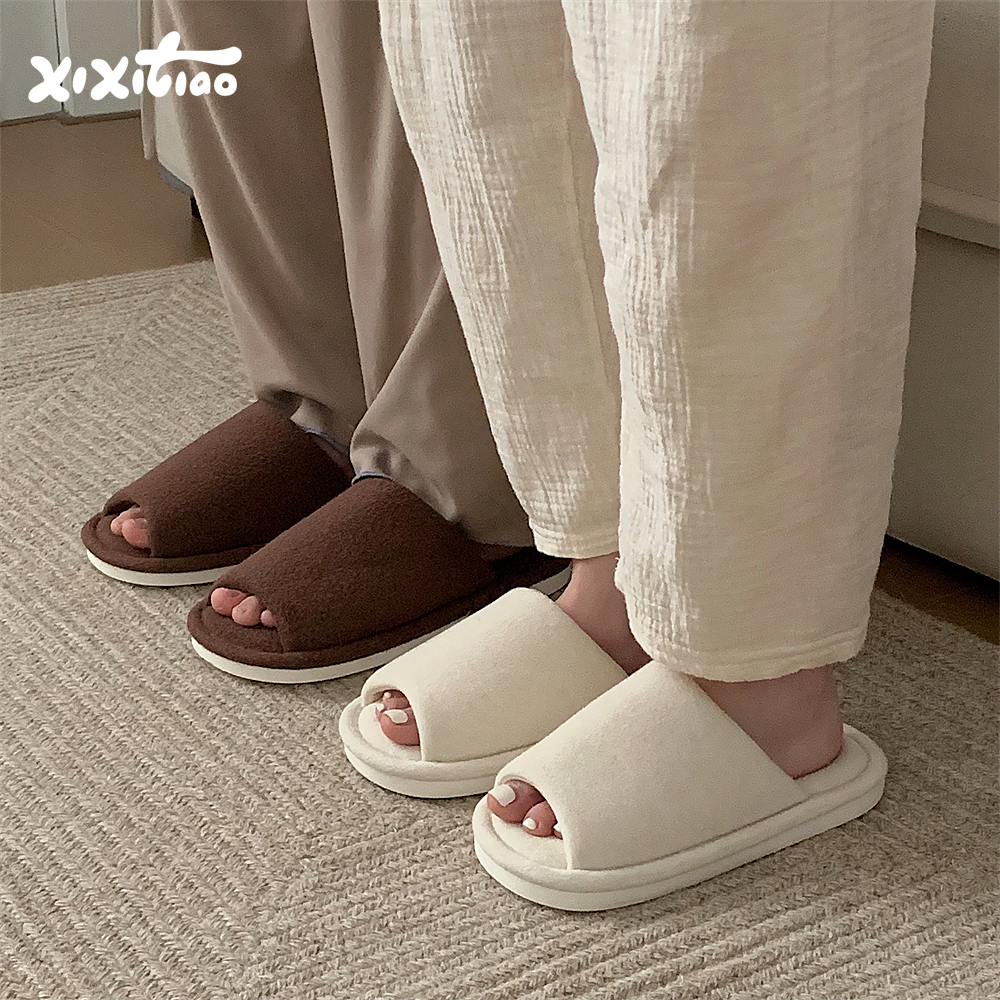 细细条 舒适吸汗软底地板鞋男女春夏季学生情侣居家简约棉布拖鞋