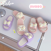 亲子浴室凉拖鞋 仙女风蝴蝶结女童外穿夏季 儿童室内外拖鞋 细细条