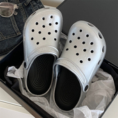细细条 休闲防滑足弓防滑eva包头凉拖 女夏季 潮酷个性 街头洞洞鞋