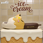 厚底防滑EVA夏室内马卡龙冰淇淋凉拖鞋 细细条 女学生拼色冰棍个性