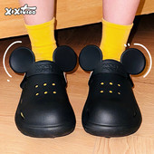 细细条 趣味可爱米奇女夏户外度假沙滩凉鞋 正版 迪士尼EVA两穿拖鞋