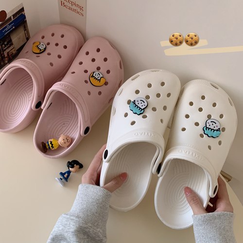 细细条韩版可爱少女心包头凉拖鞋