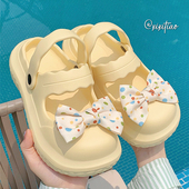 平底单鞋 细细条 外穿eva防滑软底半拖鞋 女夏季 软萌可爱蝴蝶结凉鞋