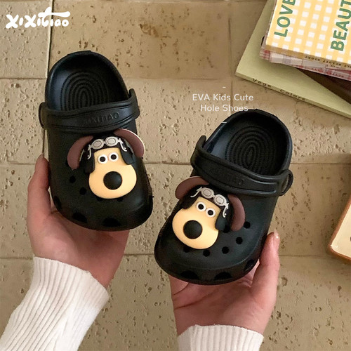 细细条儿童外穿趣味狗狗凉拖夏