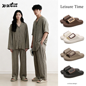 韩版 ins时尚 室内外一字凉拖男女防滑软底夏季 细细条 情侣浴室拖鞋