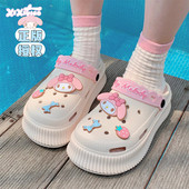 凉拖鞋 细细条 女EVA户外时尚 防滑增高夏季 新款 三丽鸥美乐蒂洞洞鞋