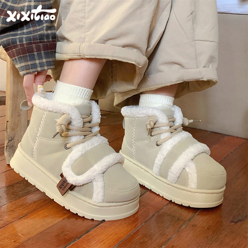 细细条加绒加厚网红短靴