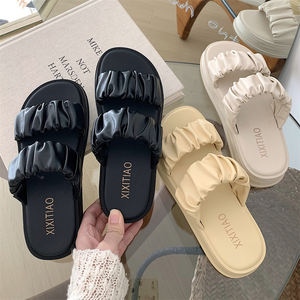 细细条网红新款时尚百搭双带拖鞋