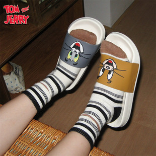猫和老鼠拖鞋 夏 防滑居家男女ins正版 汤姆猫杰利鼠外穿情侣凉拖鞋