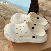 细细条 男女休闲防滑厚底夏eva防臭情侣洞洞鞋 百搭两穿沙滩鞋 凉鞋