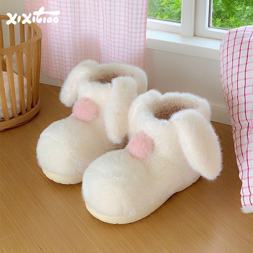 细细条 户外雪地靴女冬亲子防滑软萌小兔耳朵毛毛靴子少女心棉靴,女鞋,时尚雪地靴,淘宝优惠券,粉丝福利购,淘宝优惠卷