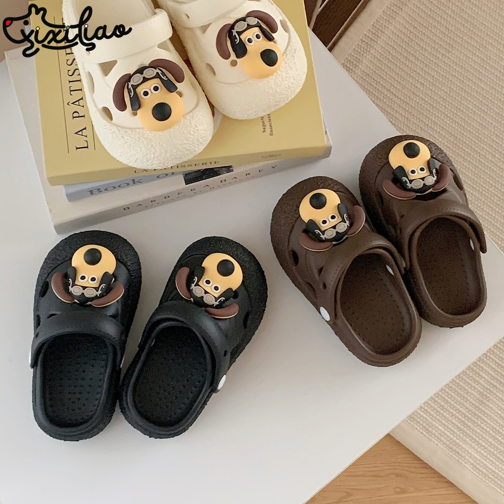 细细条ins潮网红狗狗儿童洞洞鞋