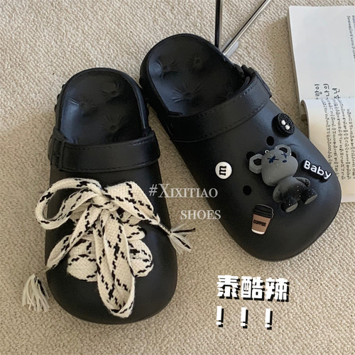 细细条网红可爱小熊亲子凉拖鞋