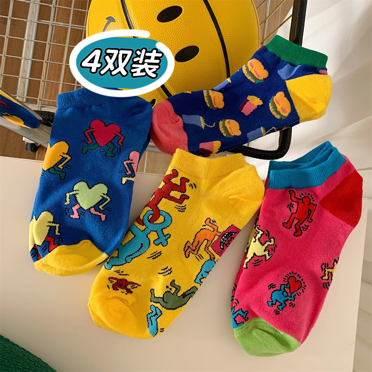 细细条 潮牌个性街头风短袜女夏ins潮学生薄款透气低帮浅口袜子春