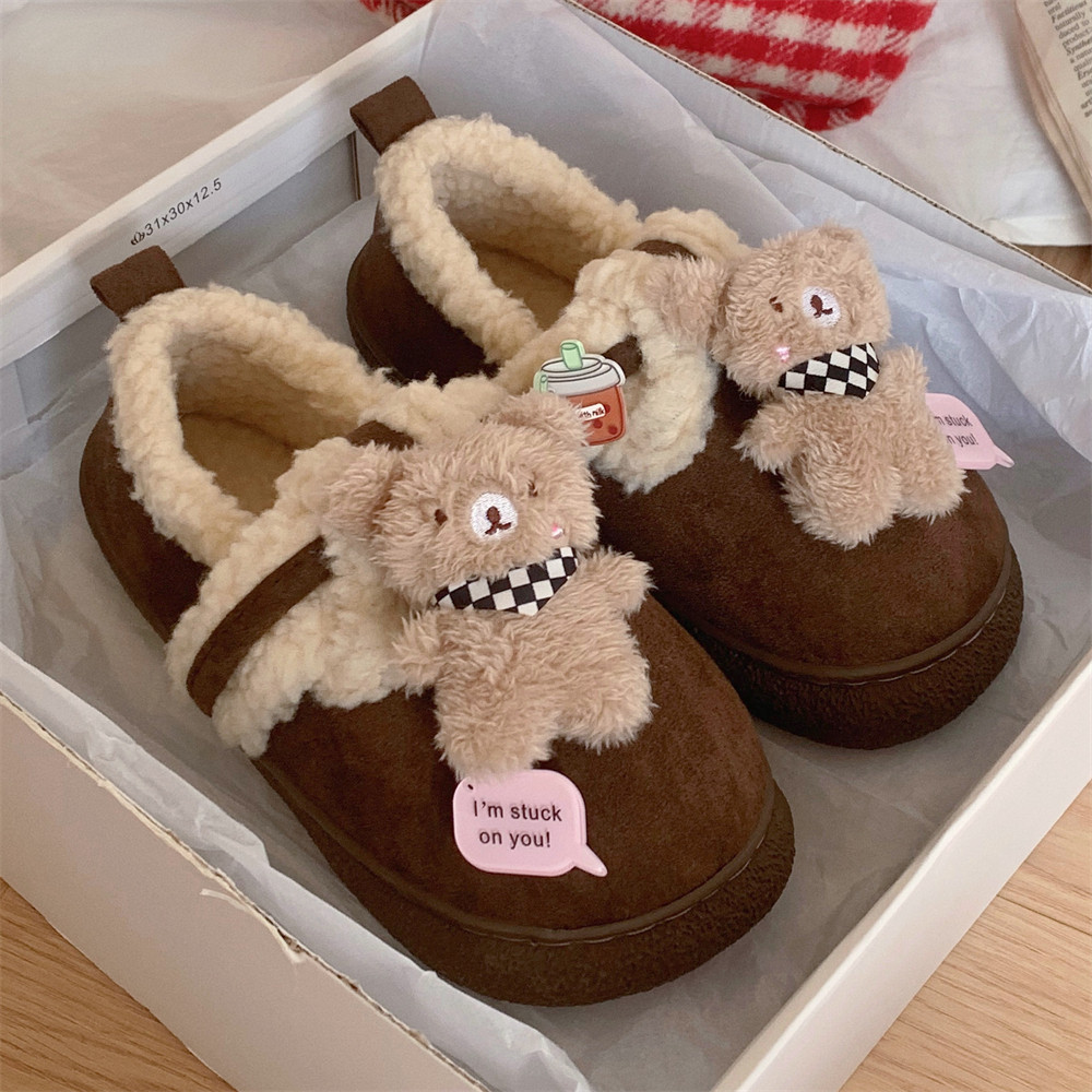 细细条 加绒勃肯鞋亲子冬季防滑外穿少女心小熊百搭包跟棉拖鞋女,居家布艺,居家棉拖/棉鞋,淘宝优惠券,粉丝福利购,淘宝优惠卷