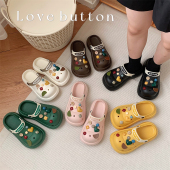 DIY爱心纽扣洞洞鞋 防滑厚底沙滩鞋 女夏季 外穿时尚 凉拖 新款 细细条