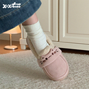 细细条 软萌小猫乐福棉拖鞋ins保暖冬季学生外穿防滑加绒面包鞋女