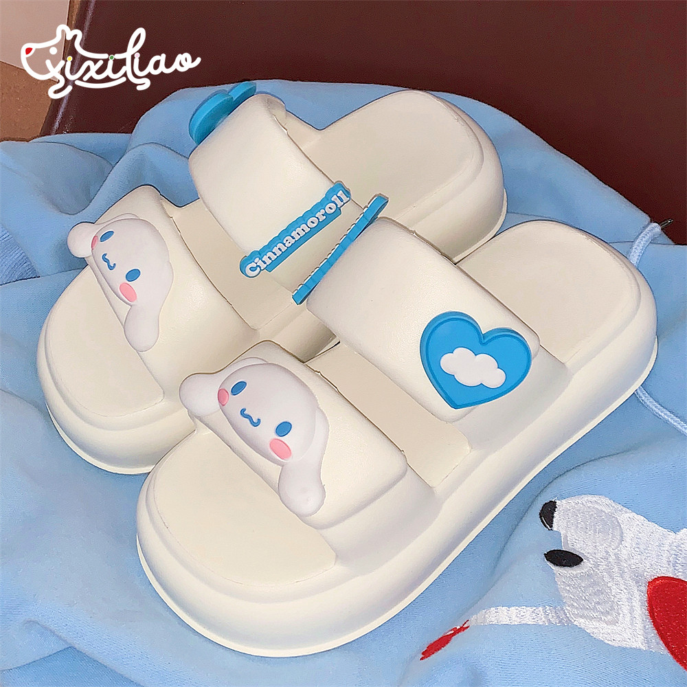 细细条 三丽鸥可爱玉桂狗双带拖鞋时尚厚底2024夏季新款凉拖鞋女,女鞋,一字拖,淘宝优惠券,粉丝福利购,淘宝优惠卷