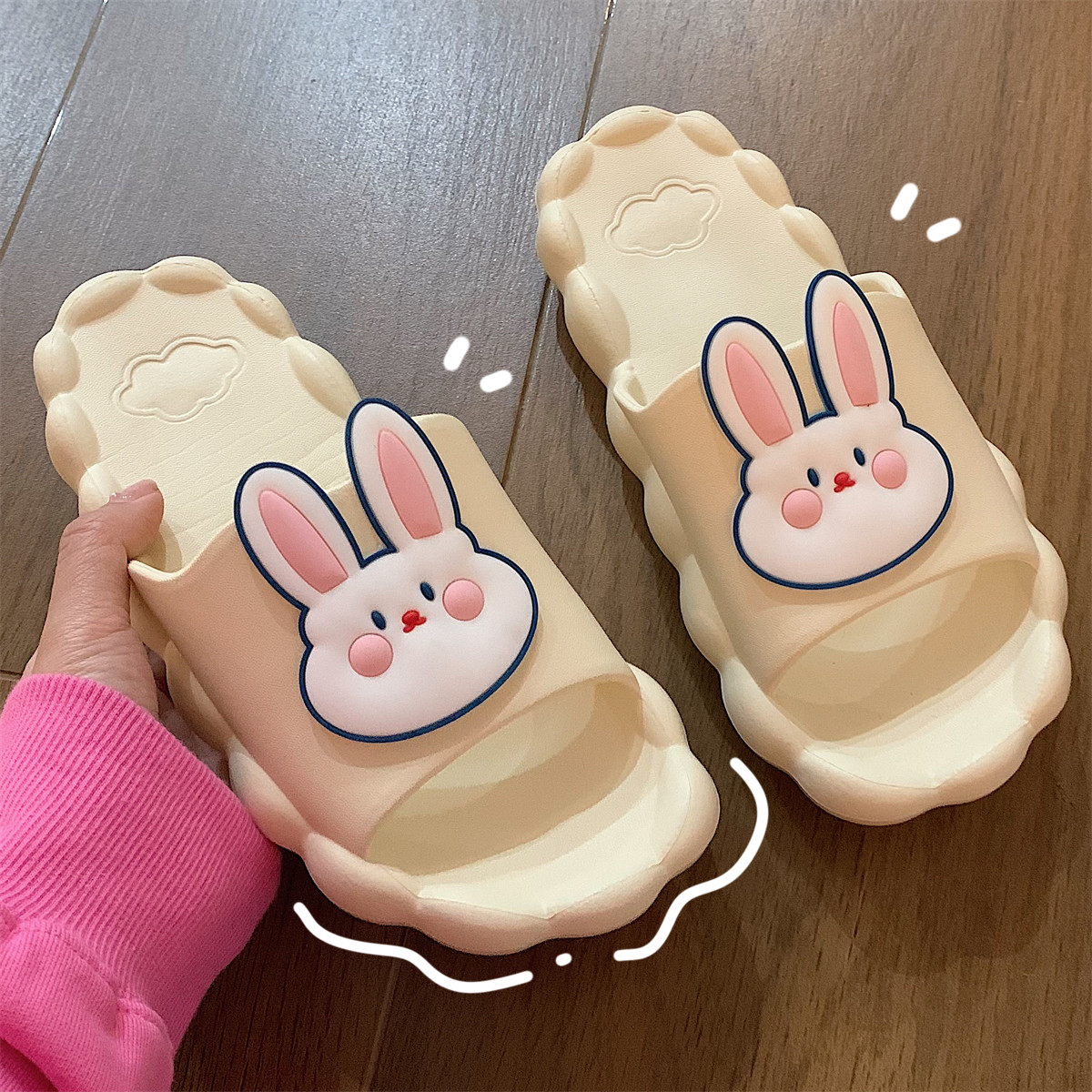细细条 少女心可爱兔子拖鞋女夏踩屎感居家洗澡防滑防臭软底凉拖,居家布艺,居家凉拖/凉鞋,淘宝优惠券,粉丝福利购,淘宝优惠卷