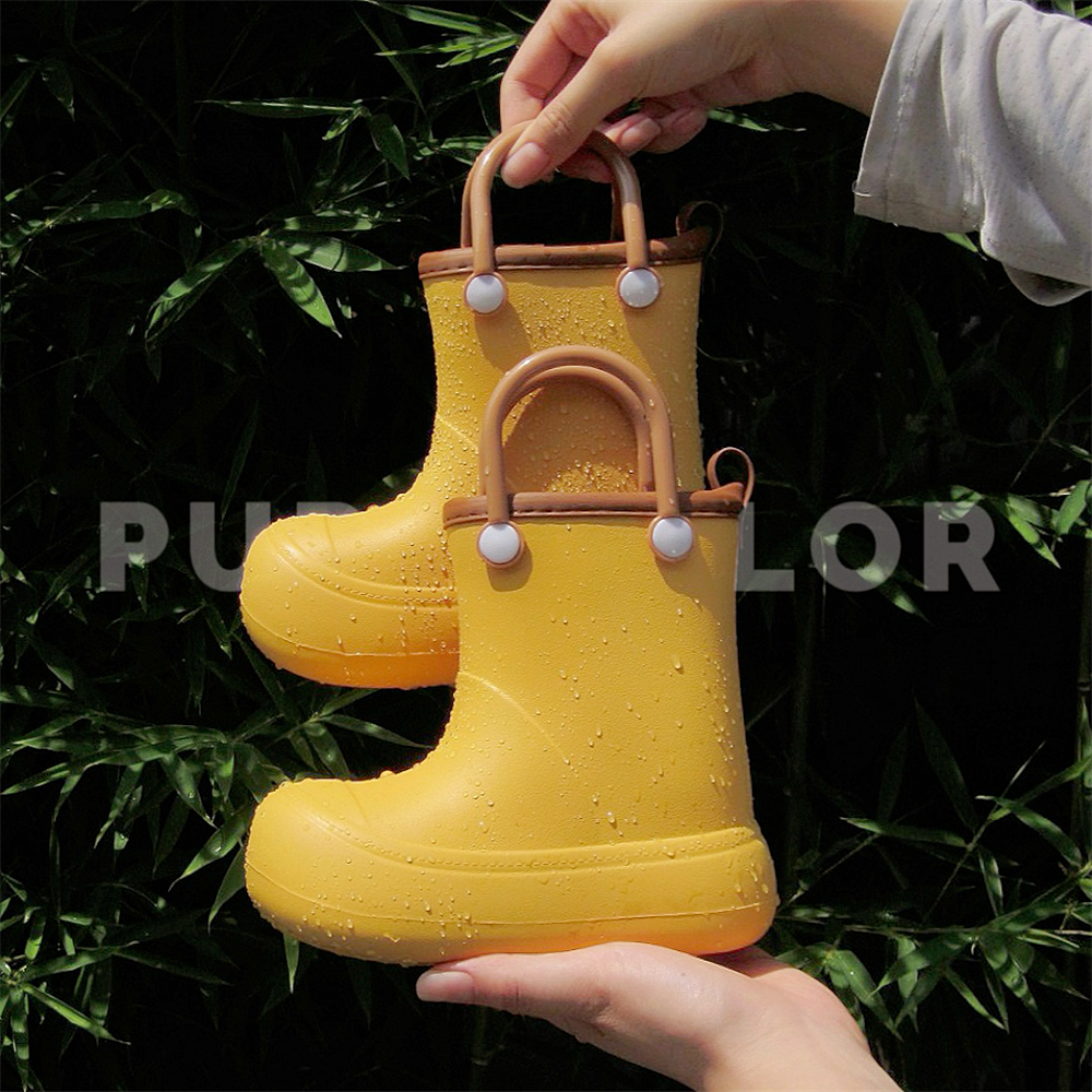 细细条可爱手提带儿童雨鞋