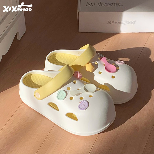细细条彩色汤匙diy洞洞鞋女